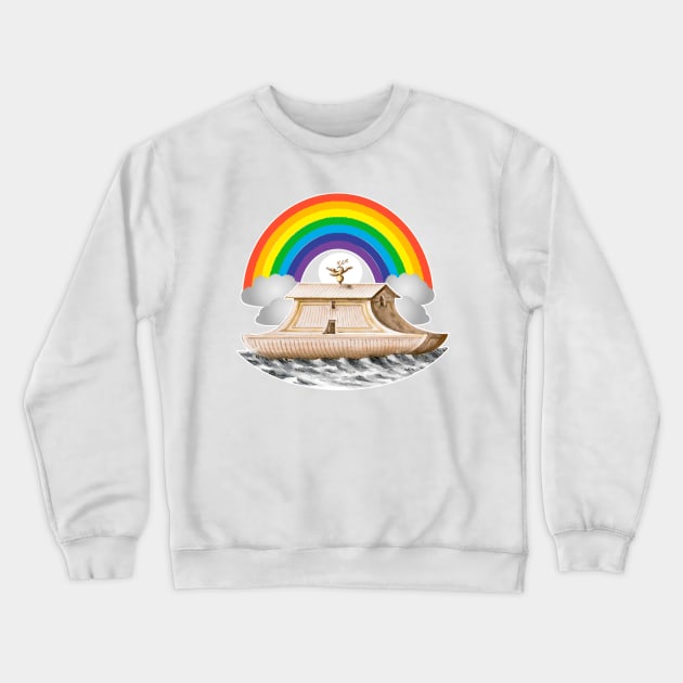 Rainbow Flood Noah's Ark Crewneck Sweatshirt by Marccelus